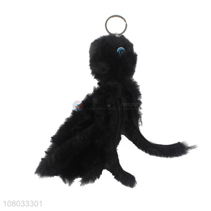 Low price wholesale black simple plush keychain pendant