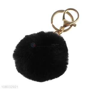 Good sale balck hair ball pendant portable keychain