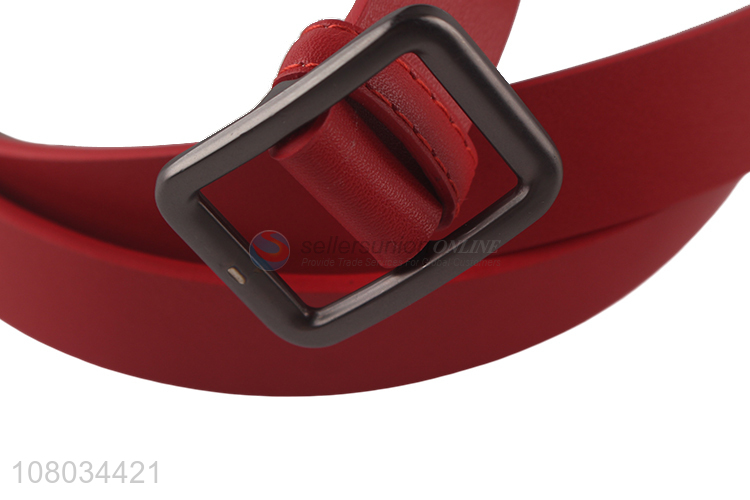 Hot Selling Red PU Leather Belt Fashion Ladies Belt