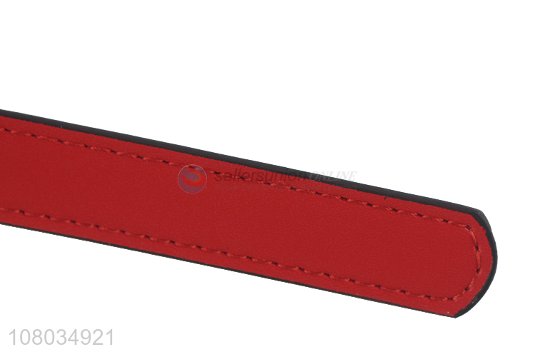 Top Quality Red PU Leather Belt Ladies Adjustable Belts