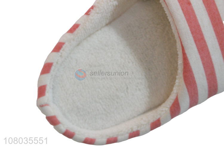 Hot sale red striped household slippers for hotel slippers