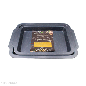 New Arrival Black Iron Non-stick Binaural Baking Pan