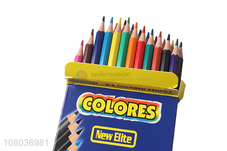 Best Sale Plastic 24 Colored Pencils For Students