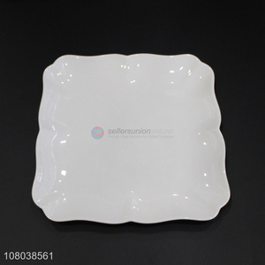 High quality white ceramic lace plate household kitchen tableware