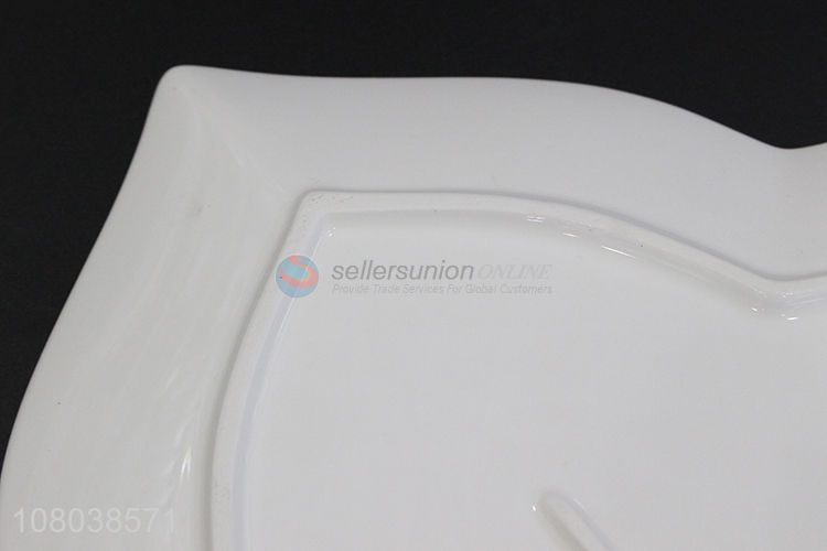 Yiwu wholesale white ceramic plate creative lotus leaf side plate