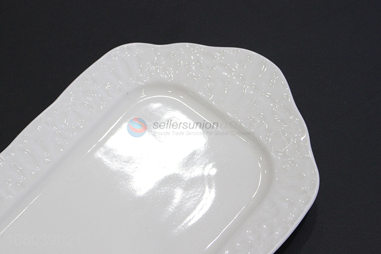 High quality white binaural ceramic plate household tableware