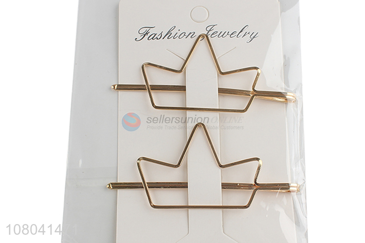 Creative design golden alloy ladies hairpin hair decoration