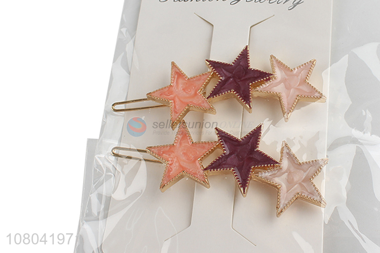 Most popular star shape hair decoration hairpin for sale