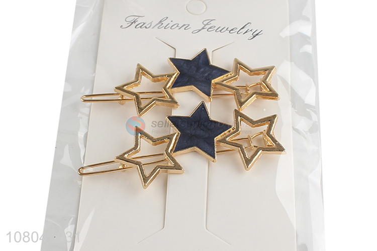 Wholesale from china star shape golden hairpin for girls