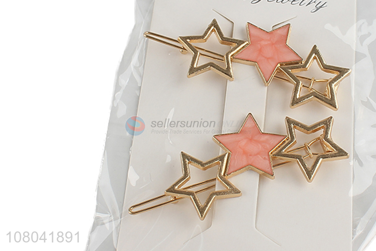 Best quality durable star shape women hairpin alloy hair clips