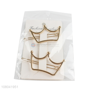 Hot sale golden crown shape women hairpin for hair accessories