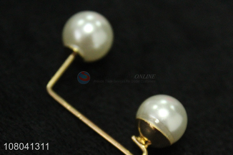 Good quality double pearls women wedding jewelry brooch