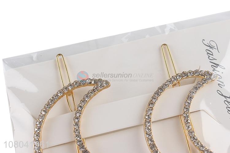 Low price delicate fashion ladies moon shape hairpin for sale