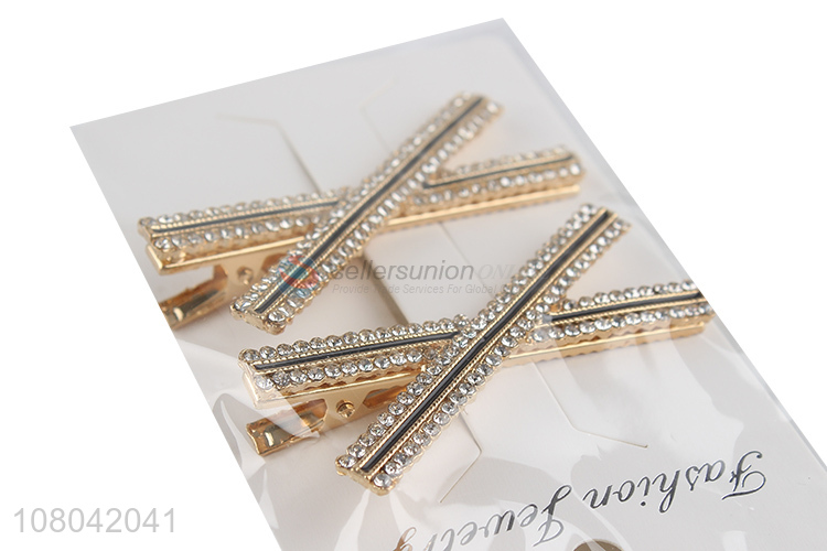 Top selling fashion x-shaped hair clips alloy hairpin