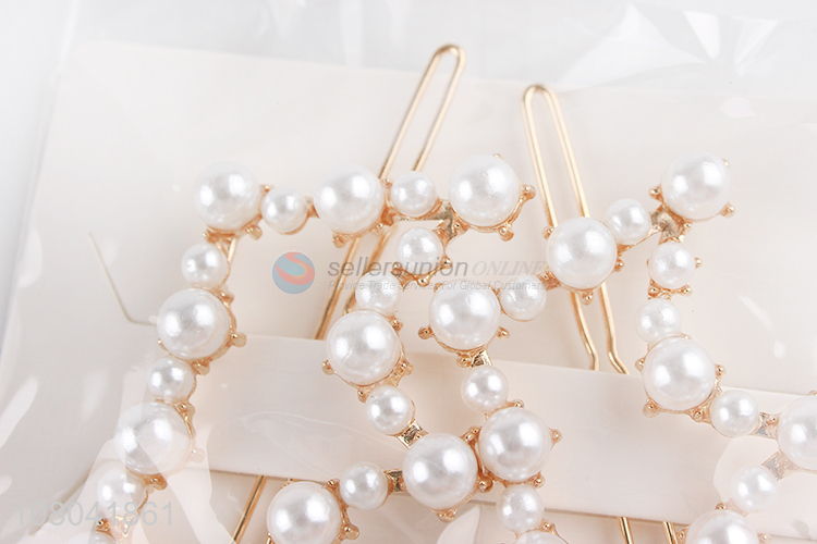 China wholesale fashion women hairpin pearl hair decoration