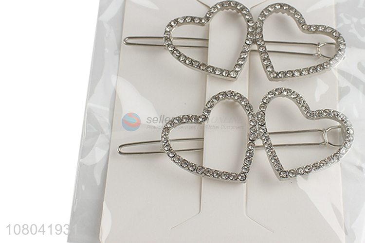 Top products silver heart shape hollow women hairpin for sale