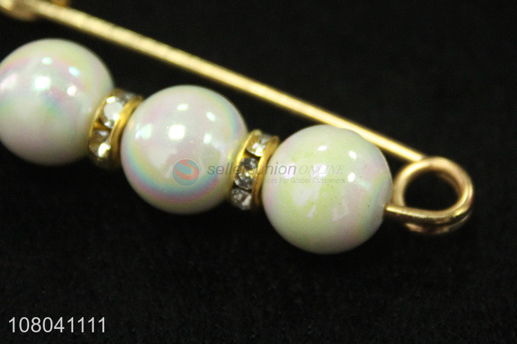 New products round pearls women jewelry brooch for decoration