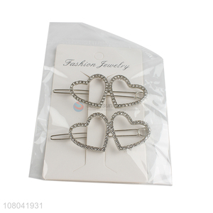 Top products silver heart shape hollow women hairpin for sale