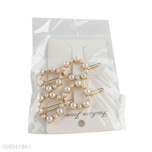 Online wholesale fashion girls pearl hairpin for decoration