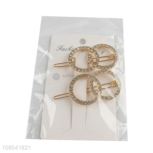 Popular products alloy circle hollow ladies hairpin for sale