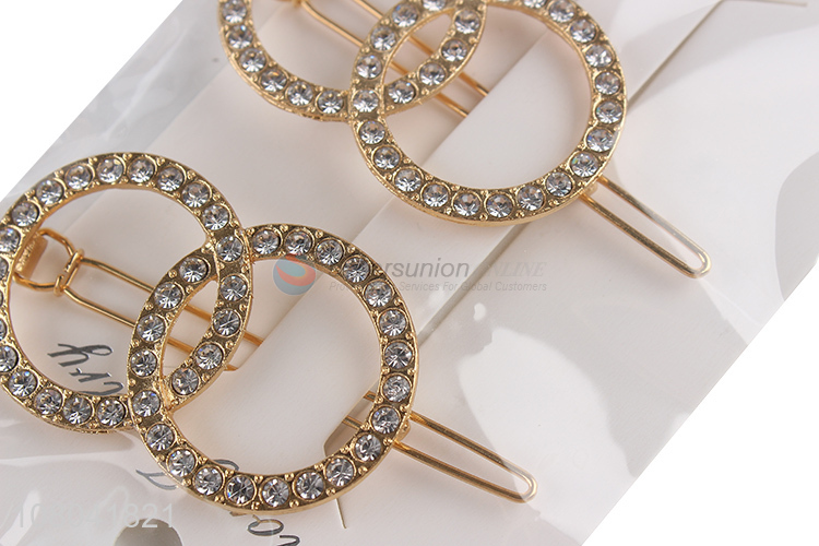 Popular products alloy circle hollow ladies hairpin for sale