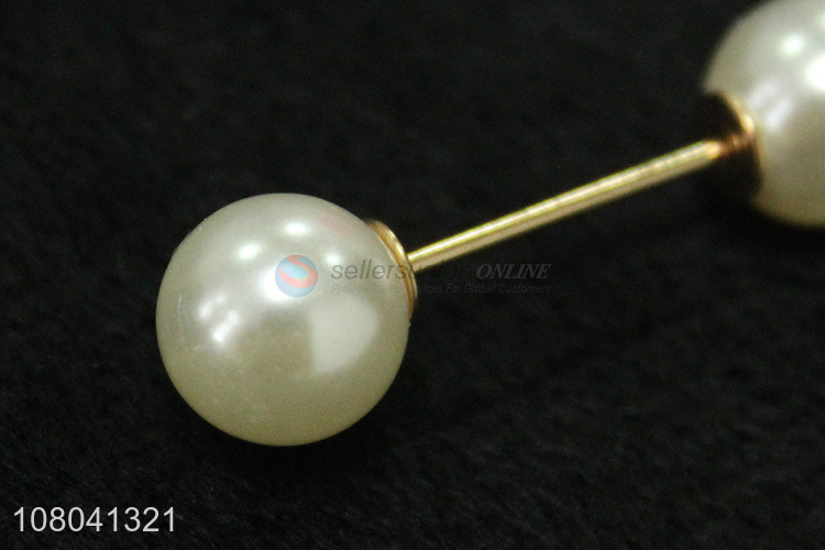 Wholesale from china women delicate double pearls brooch pins