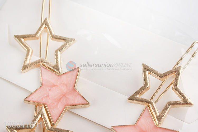 Best quality durable star shape women hairpin alloy hair clips