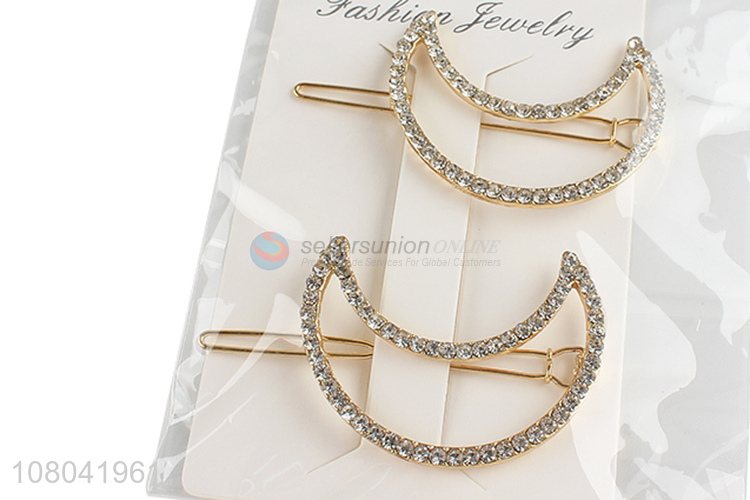 Low price delicate fashion ladies moon shape hairpin for sale