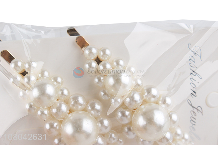 Factory wholesale white pearl hairpin women headwear