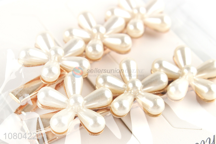 Best sale white flower shape pearls hairpin hair clips