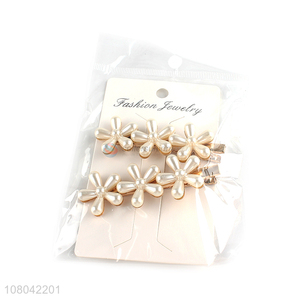 Best sale white flower shape pearls hairpin hair clips