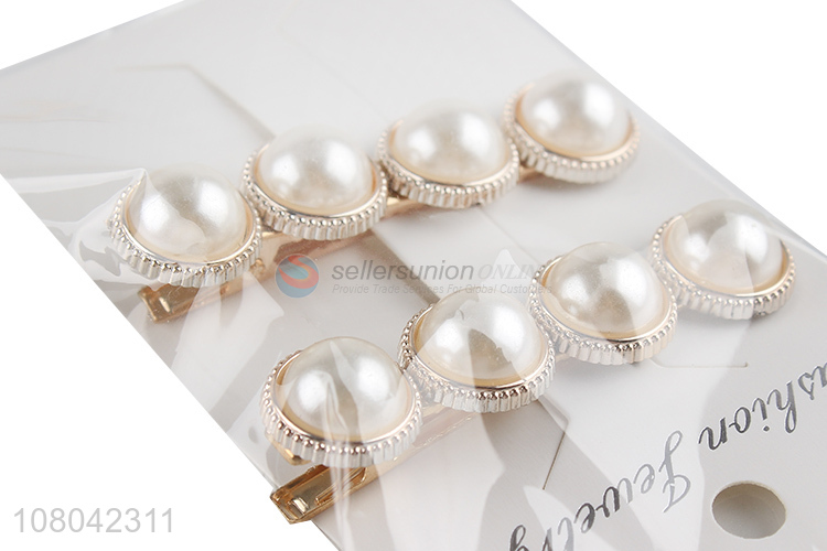 China wholesale pearls hairpin girls hair clips for headwear