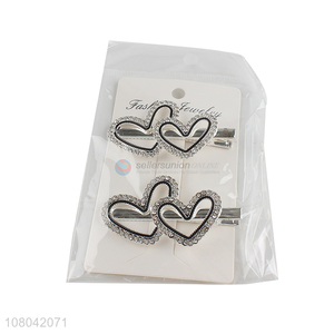 China products heart shape silver fashion women hairpin for sale