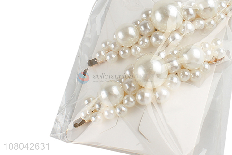 Factory wholesale white pearl hairpin women headwear