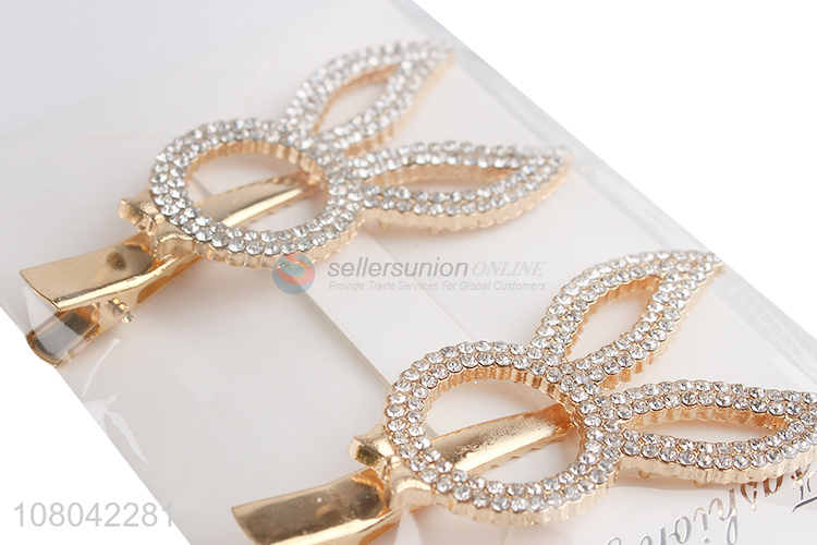 Most popular hollow rabbit shape alloy women hairpin headwear