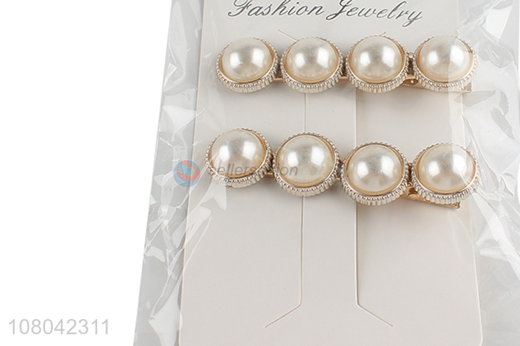 China wholesale pearls hairpin girls hair clips for headwear