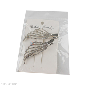 Low price silver alloy wings shape girls hairpin for decoration