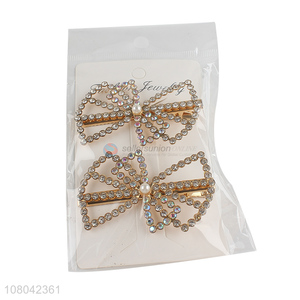 Best sale alloy bowknot shape delicate women hairpin