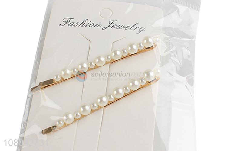 Most popular white pearl hairpin women hair clips for sale