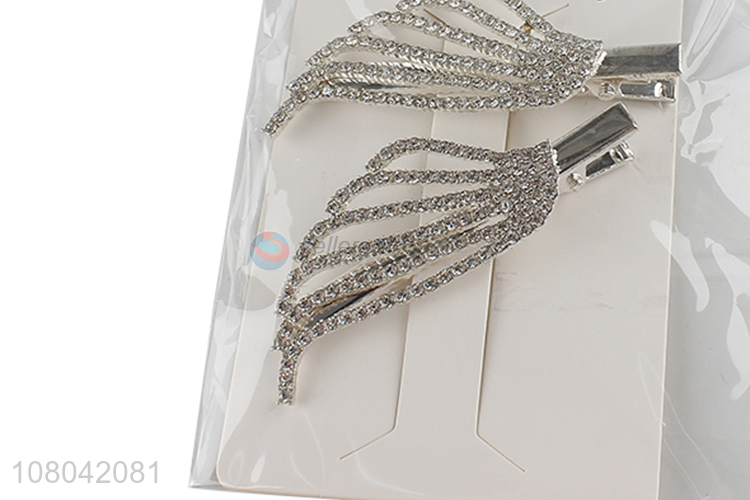 Low price silver alloy wings shape girls hairpin for decoration