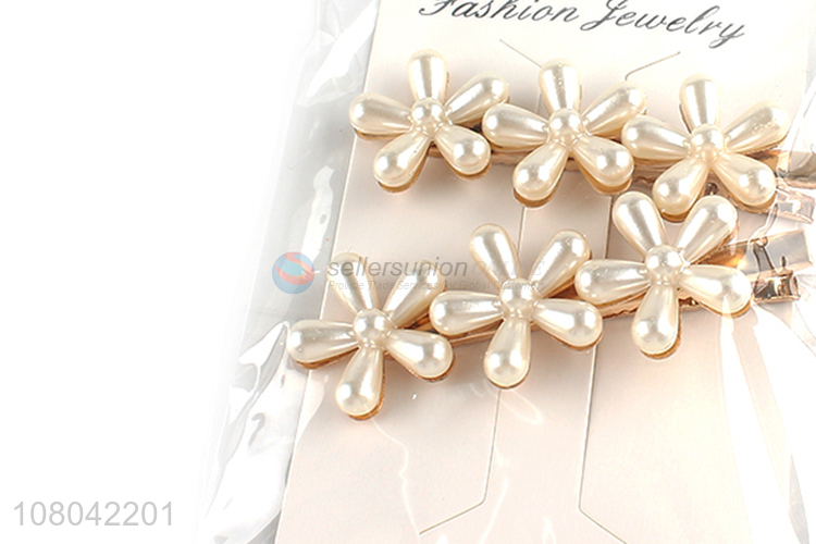 Best sale white flower shape pearls hairpin hair clips