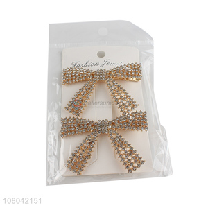 Best quality bowknot shape alloy women hairpin for decoration