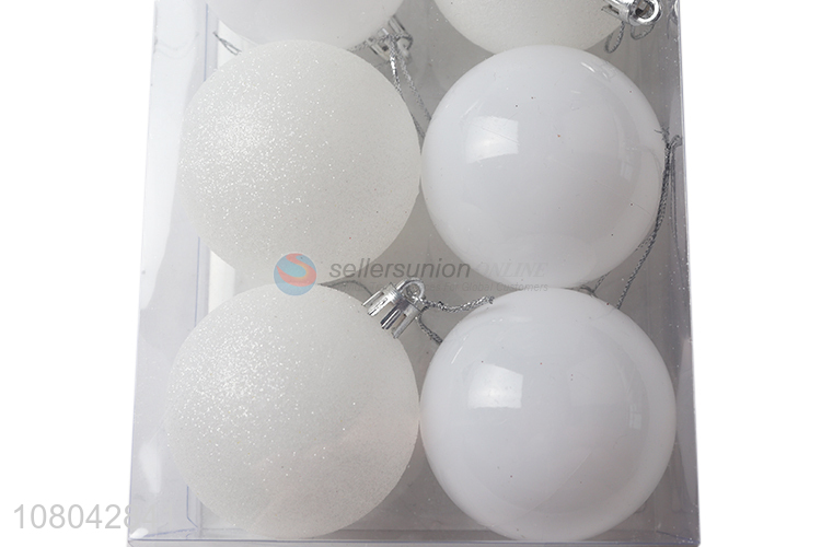 China factory white 6pieces holiday decoration christmas ball