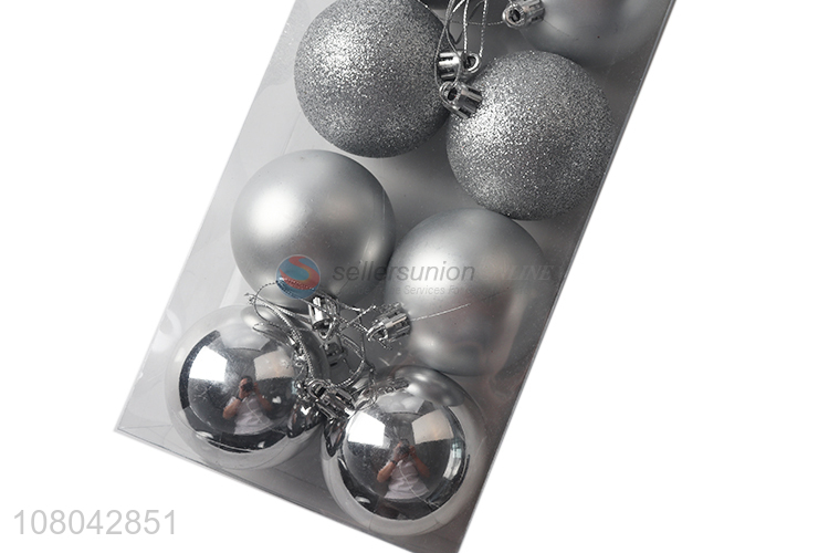 New arrival silver 10pieces xmas tree decoration christmas ball