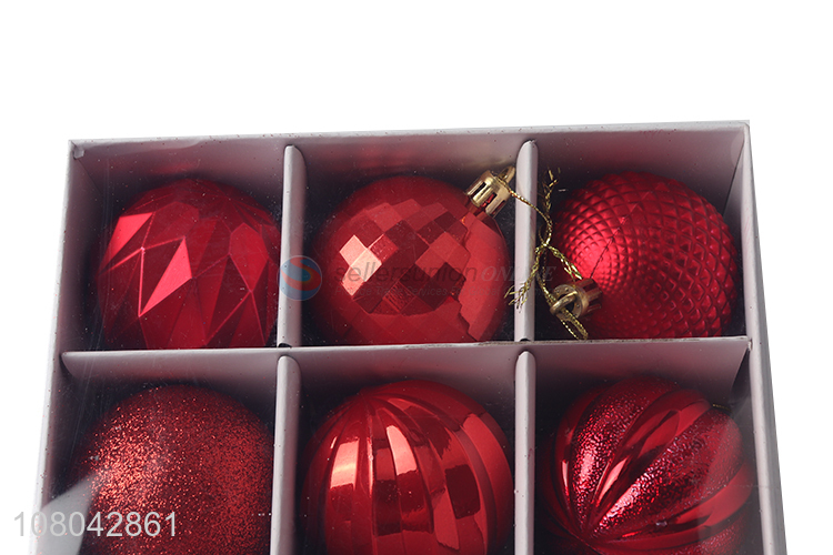 Top selling red round christmas hanging ornaments for decoration