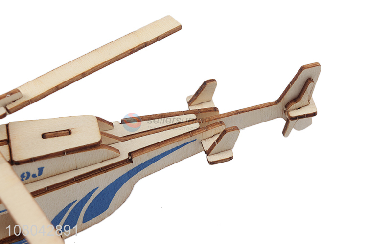 New arrival 3D wooden helicopter puzzle children inteligent toy