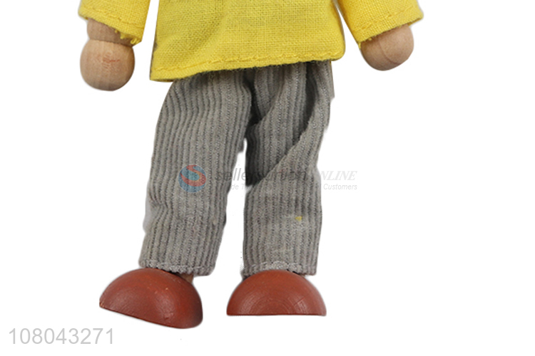 High quality poseable wooden doll family doll kindergarten toy