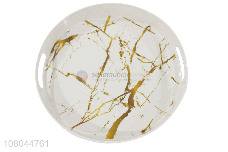 Hot Sale Marbling Melamine Tray Round Serving Tray