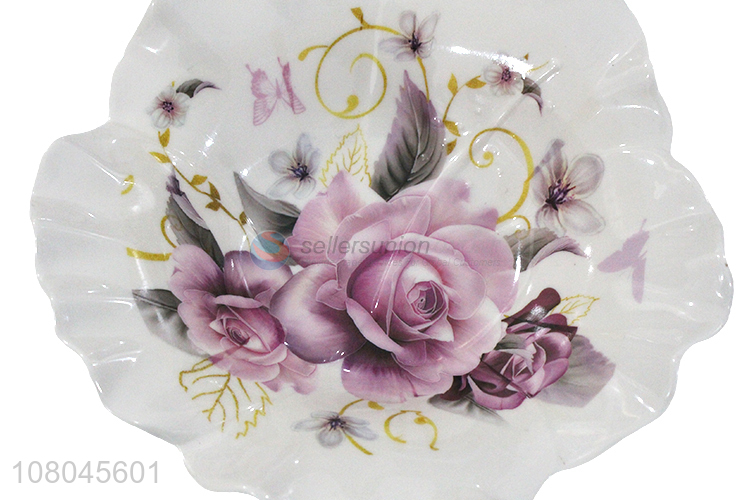 Unique Design Lotus-Shaped Fruit Plate Melamine Fruit Tray