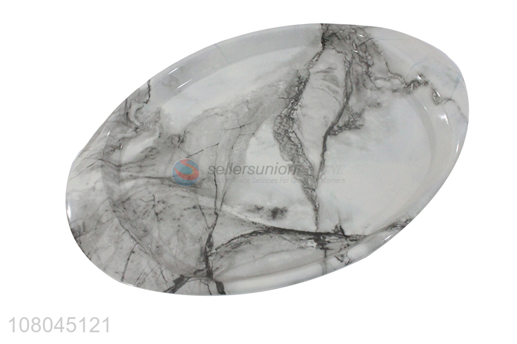 Custom Oval Marbling Melamine Tray Modern Serving Tray